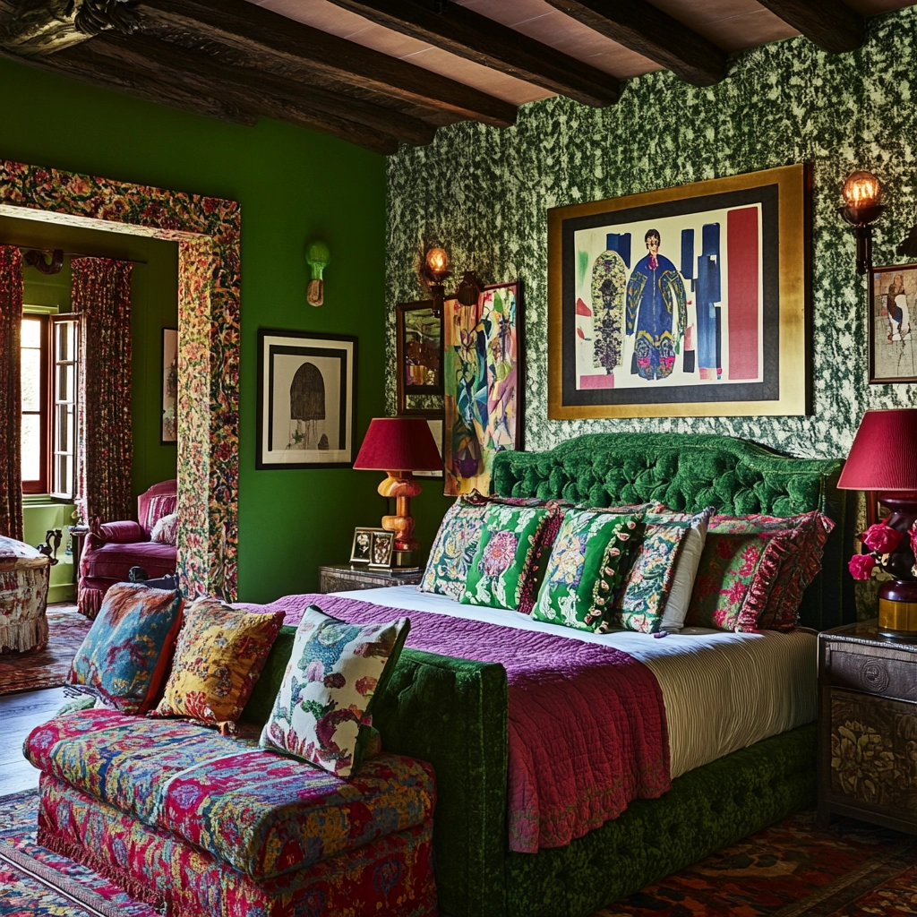 green farmhouse bedroom 37