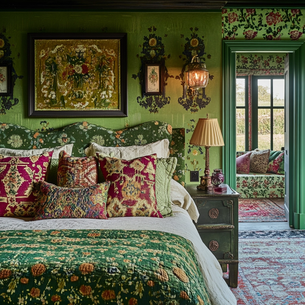 green farmhouse bedroom 39