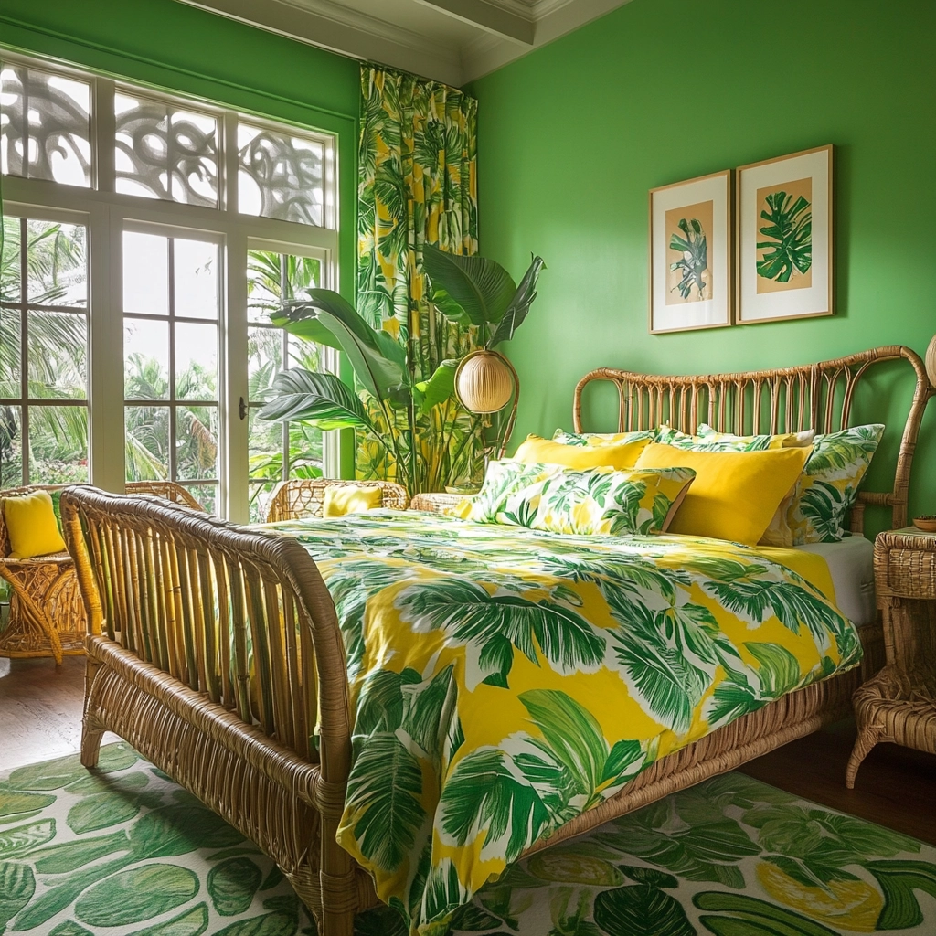 green farmhouse bedroom 44