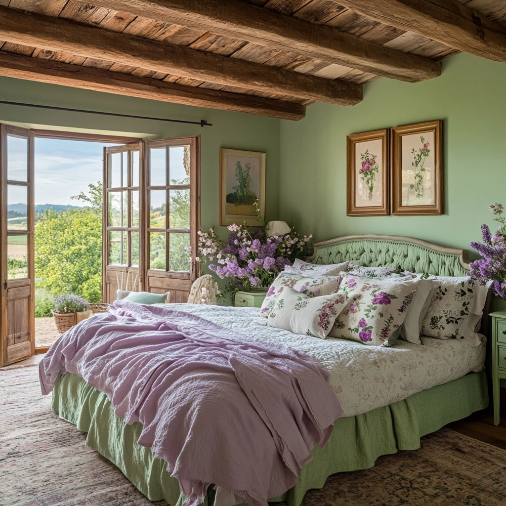 green farmhouse bedroom 47