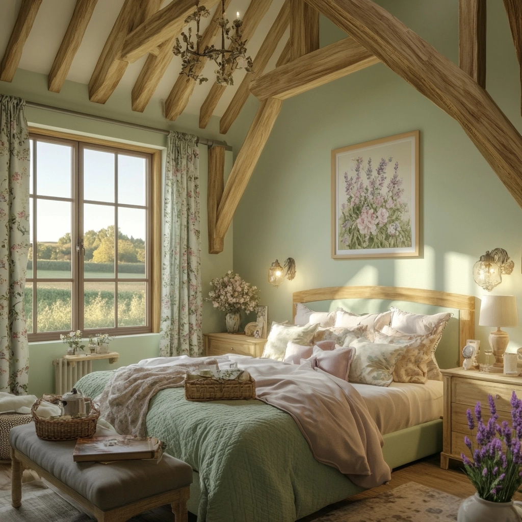 green farmhouse bedroom 48