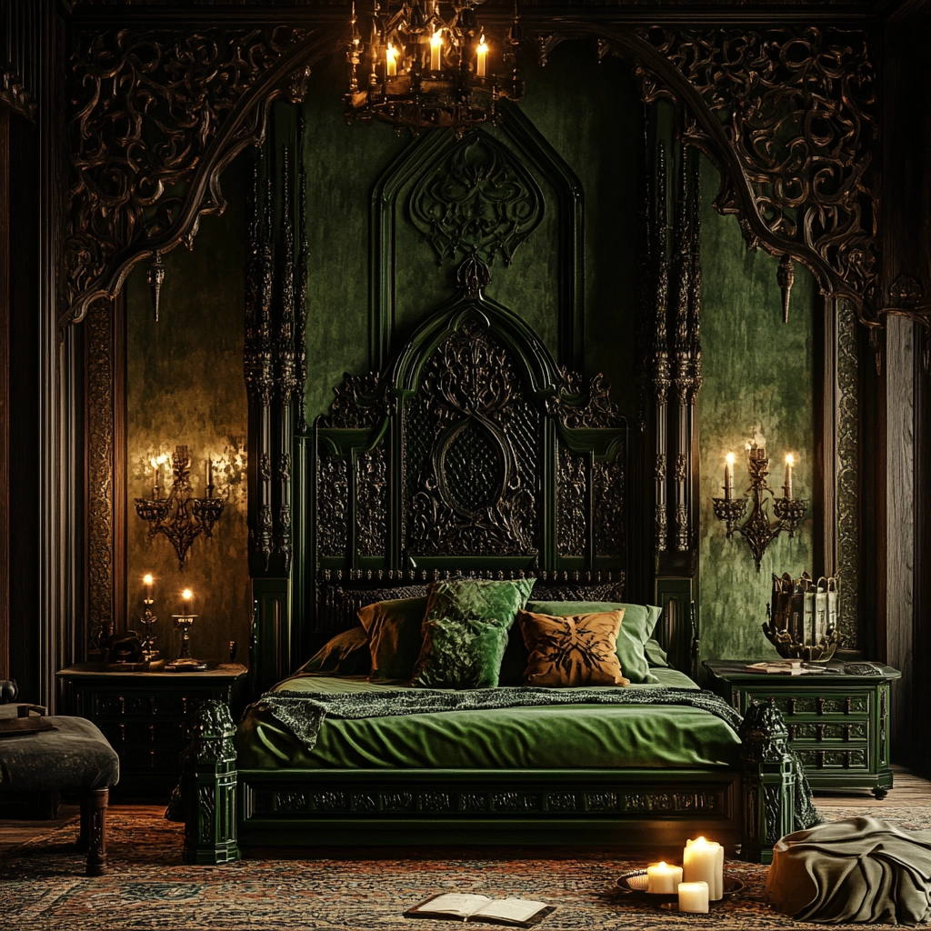 green farmhouse bedroom 49