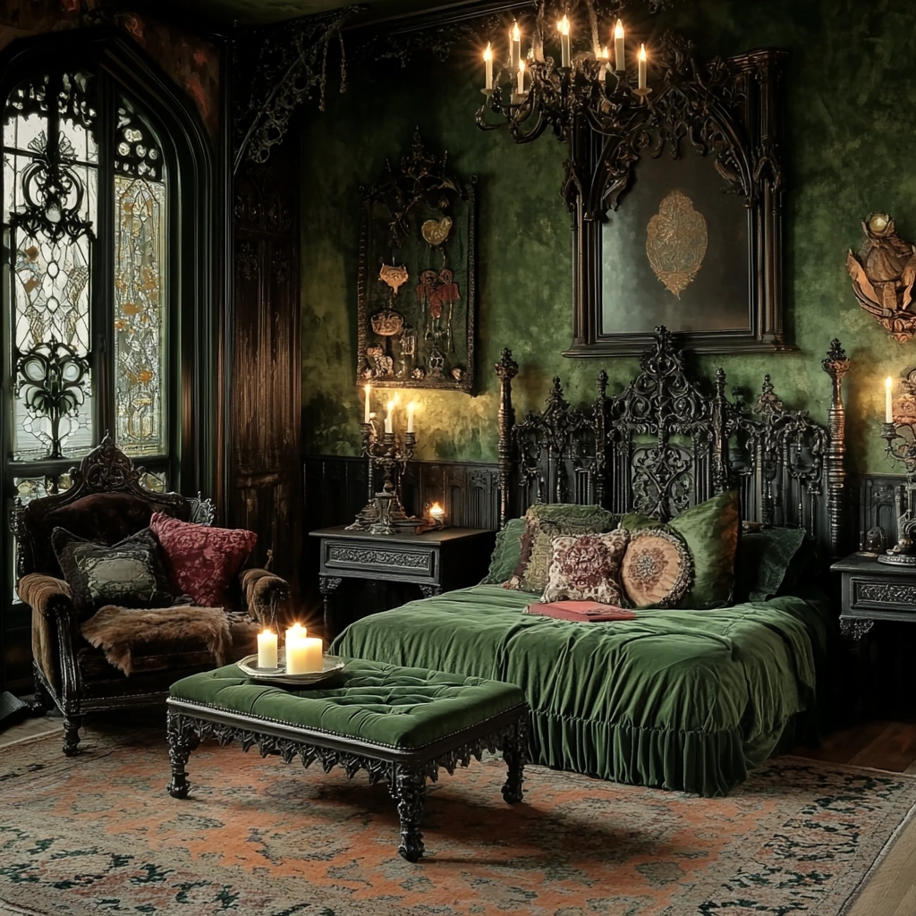 green farmhouse bedroom 52