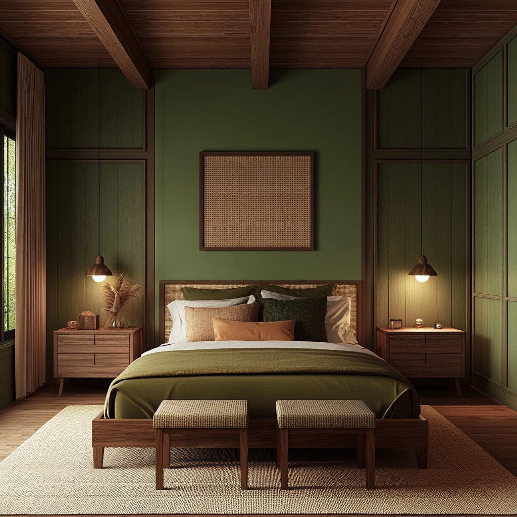 green farmhouse bedroom 59