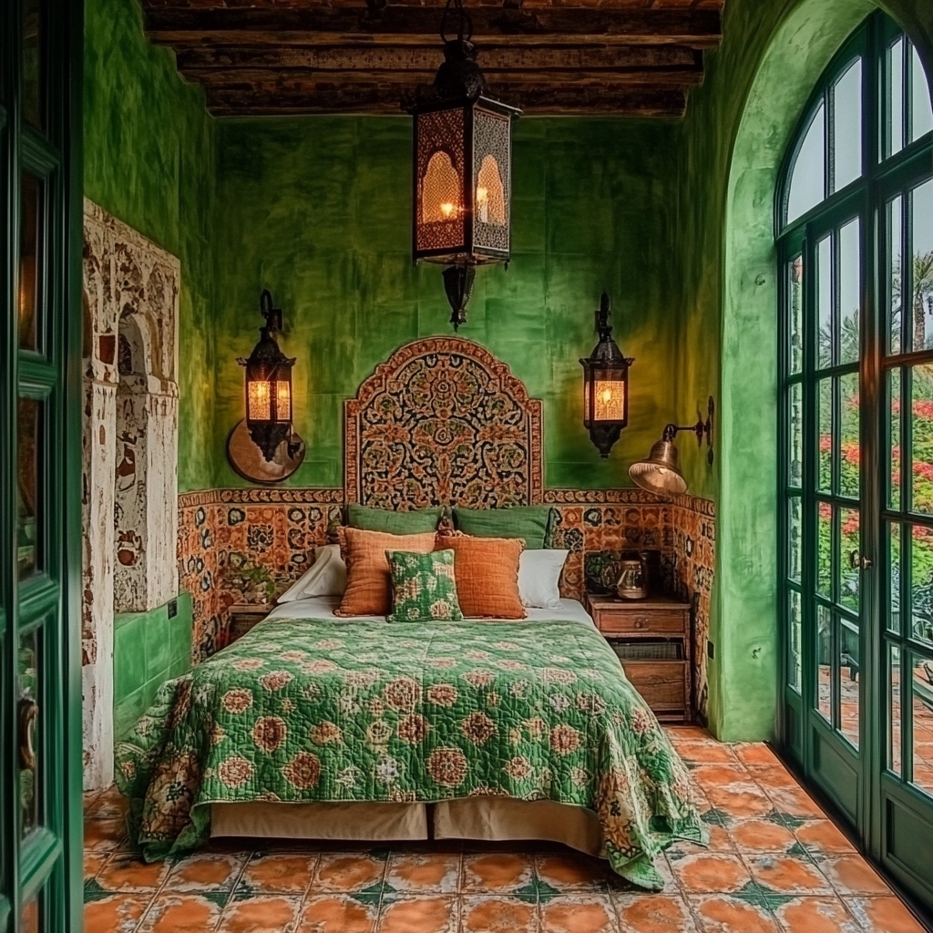 green farmhouse bedroom 65