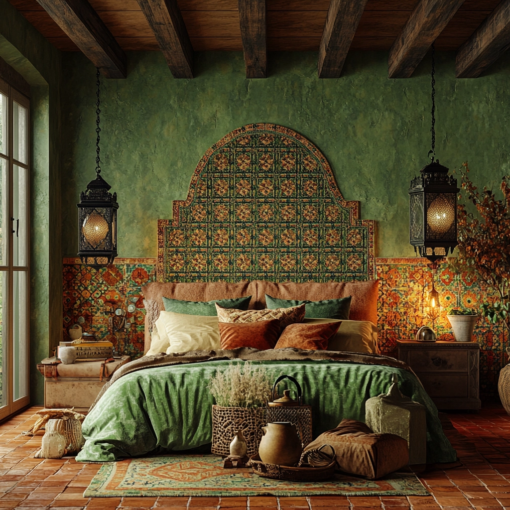 green farmhouse bedroom 66