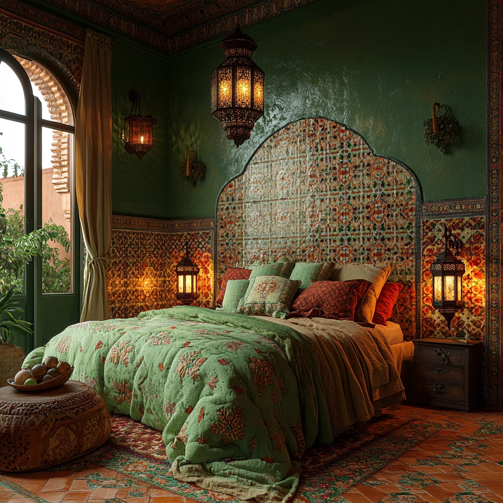 green farmhouse bedroom 67