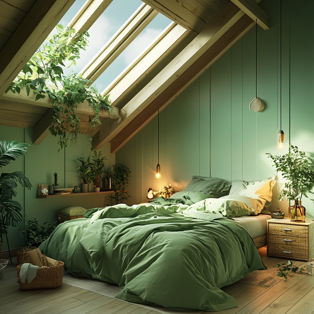 green farmhouse bedroom 69