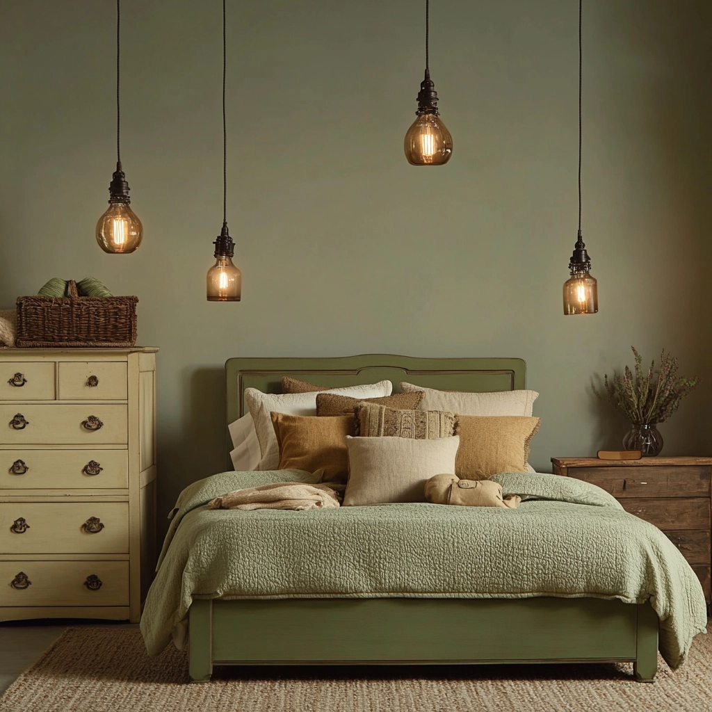 green farmhouse bedroom 73