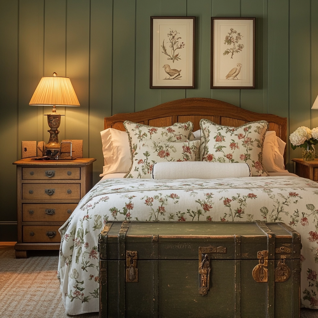 green farmhouse bedroom ideas 17
