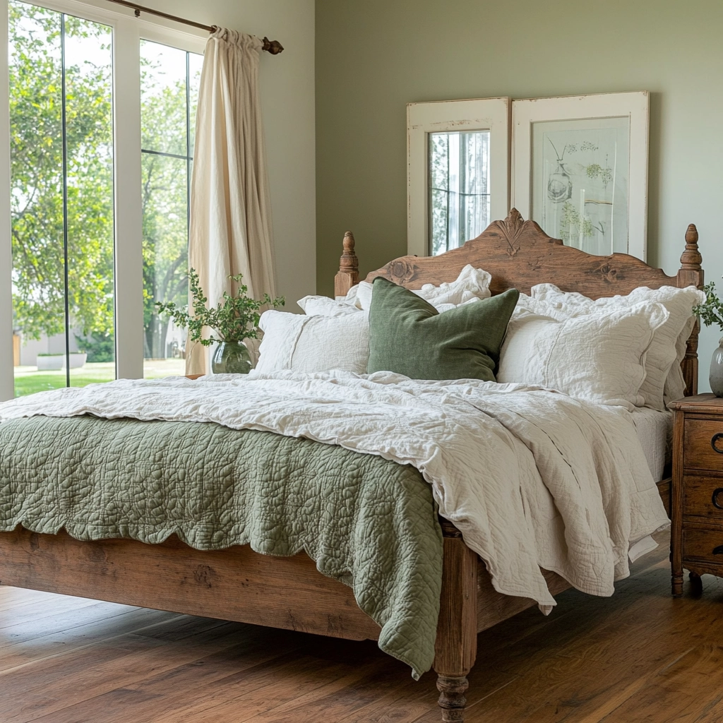 green farmhouse bedroom ideas 2