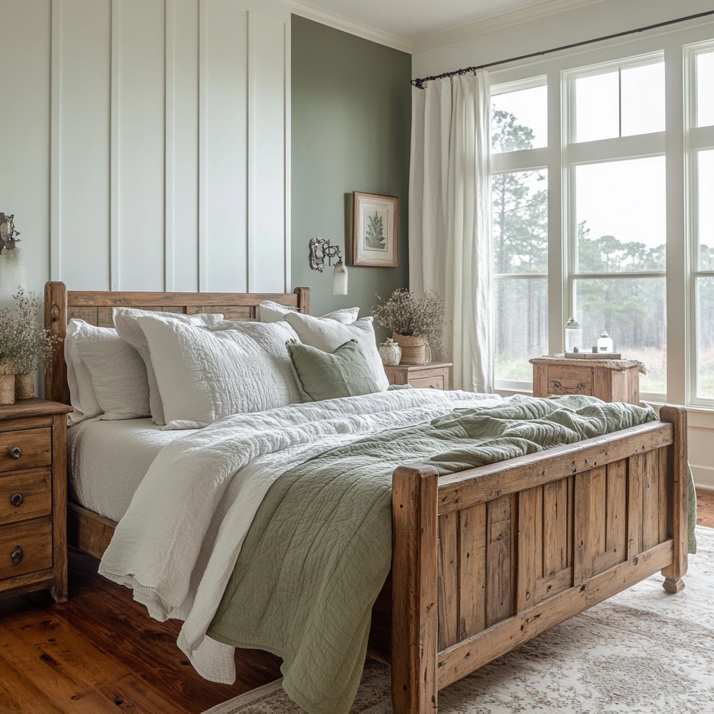 green farmhouse bedroom ideas 3