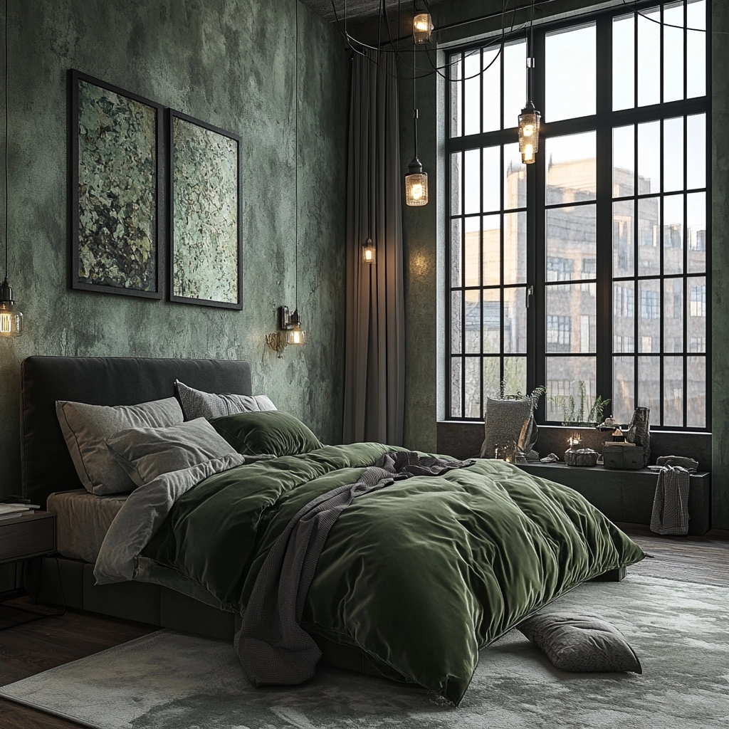 green farmhouse bedroom ideas 60
