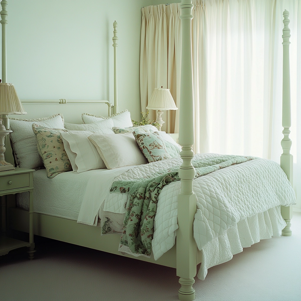 green farmhouse bedroom ideas 64