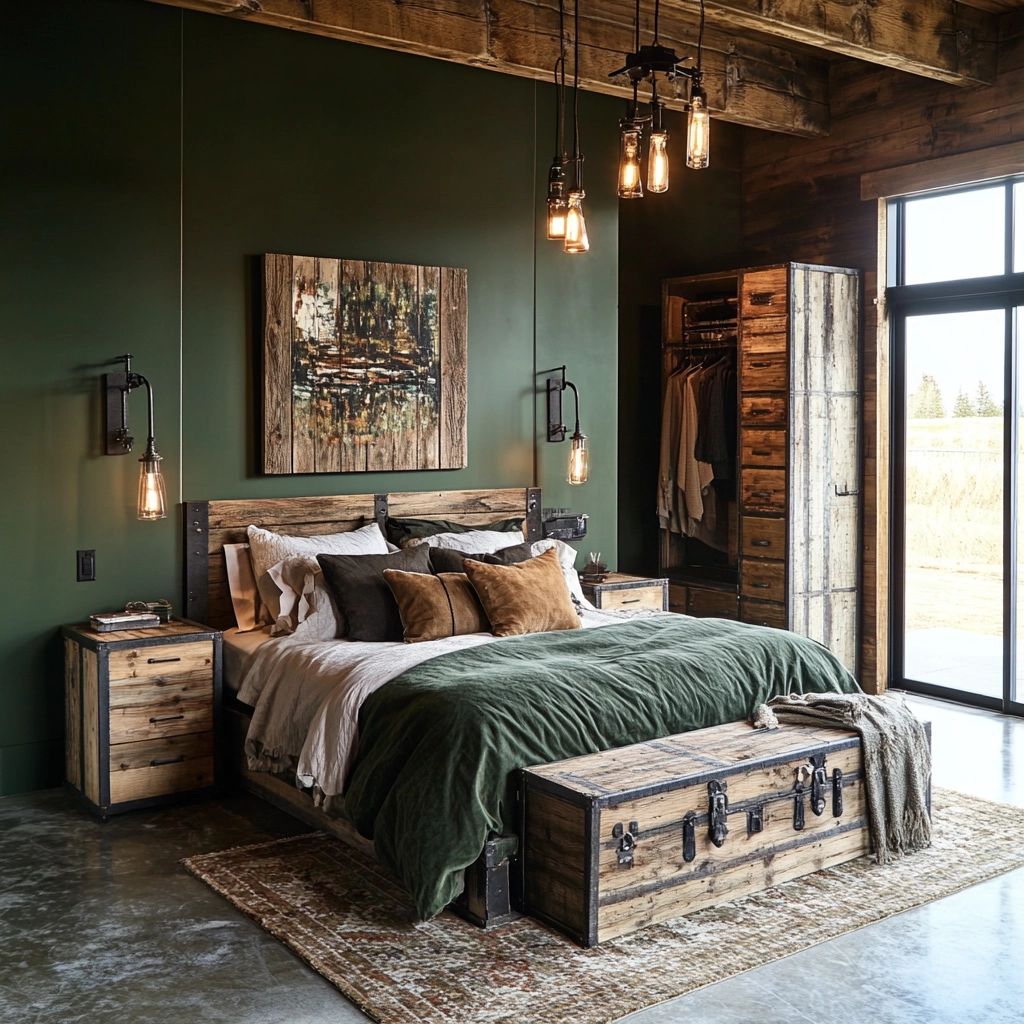 green farmhouse bedroom ideas 77