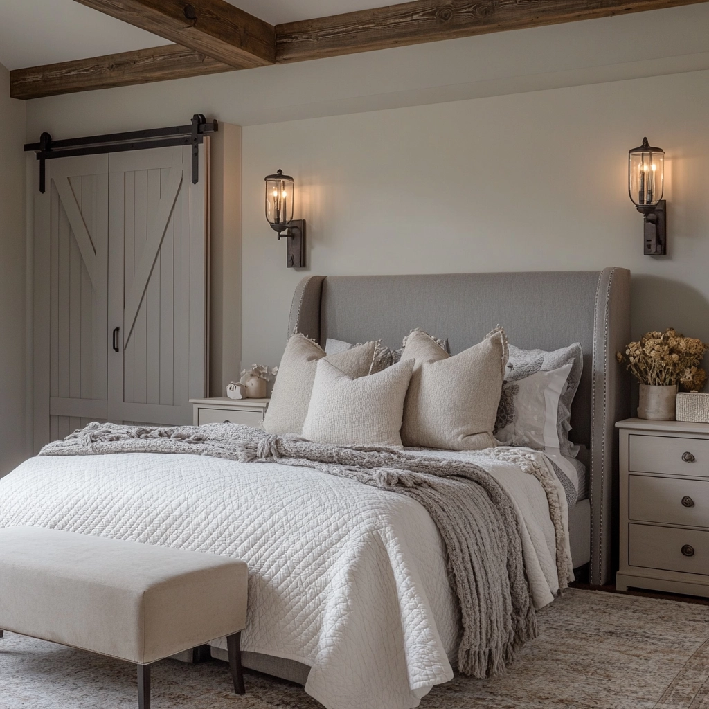 grey farmhouse bedroom 37