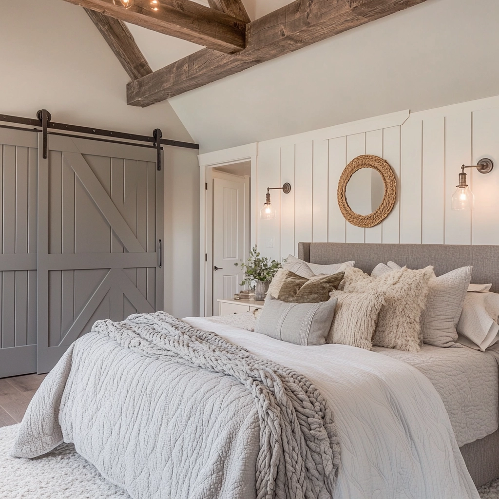 grey farmhouse bedroom 38