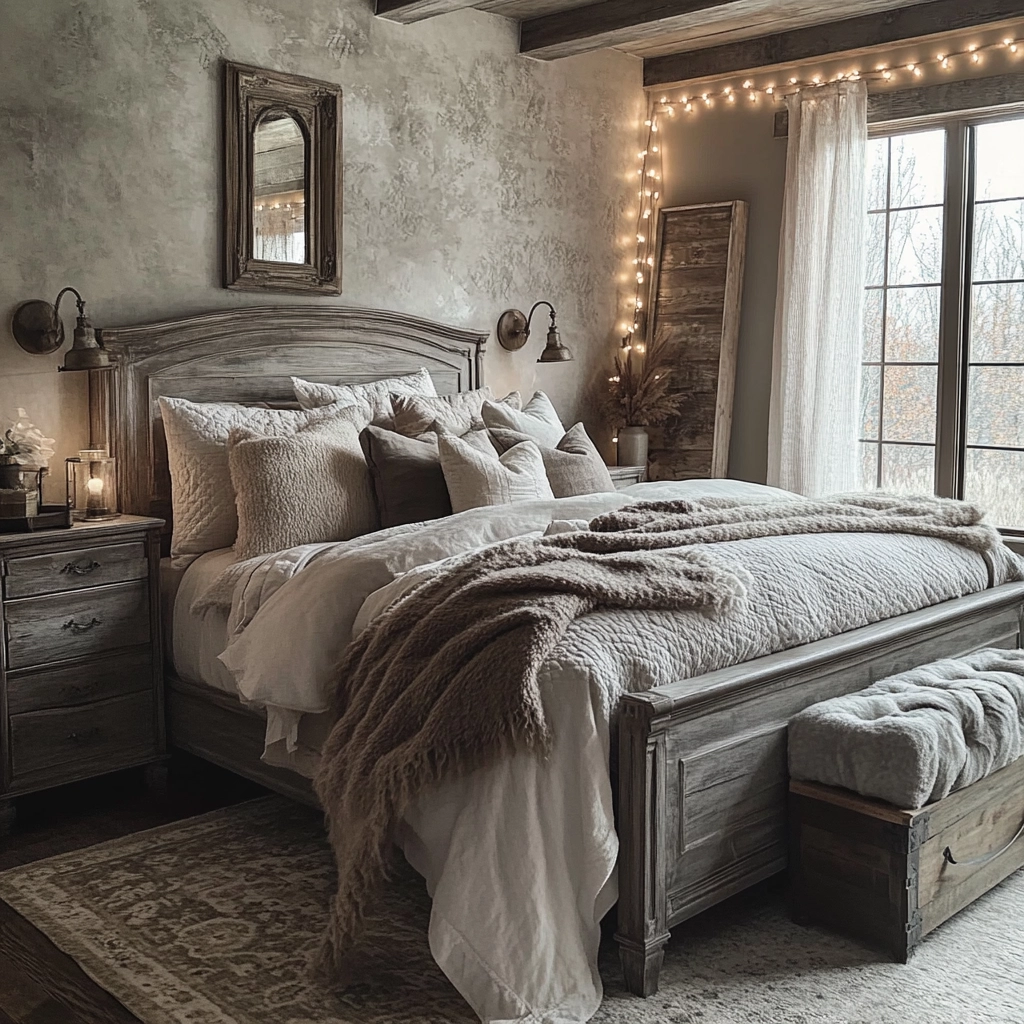 grey farmhouse bedroom 78