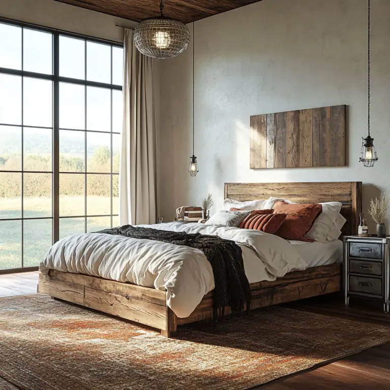 industrial farmhouse bedroom 1