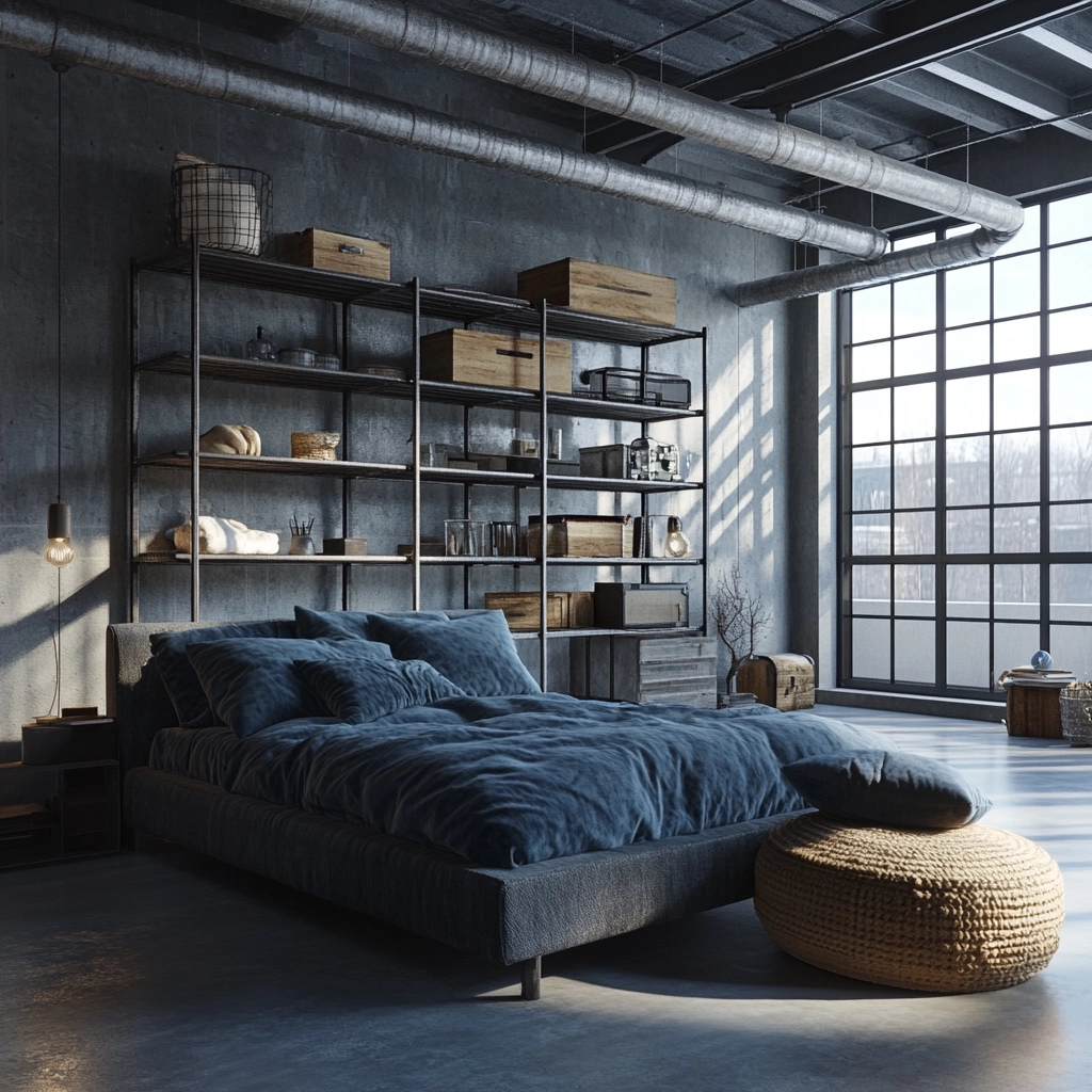 industrial farmhouse bedroom 25