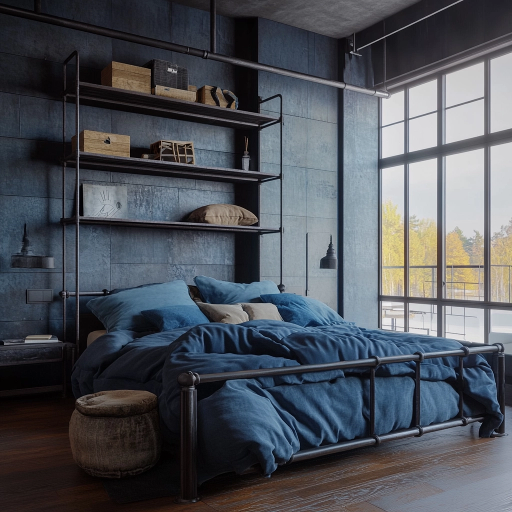 industrial farmhouse bedroom 26