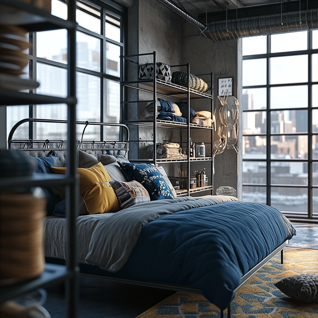 industrial farmhouse bedroom 28