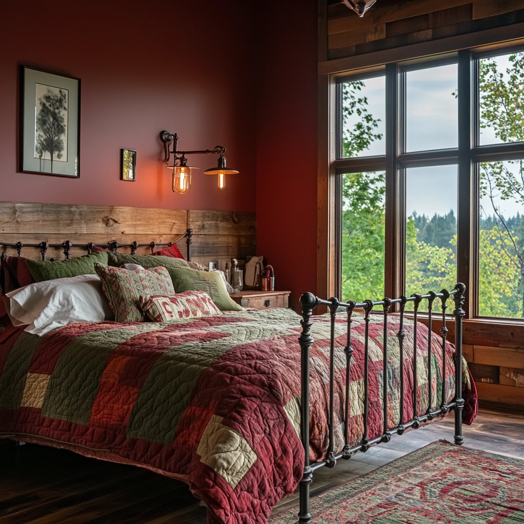 industrial farmhouse bedroom 33