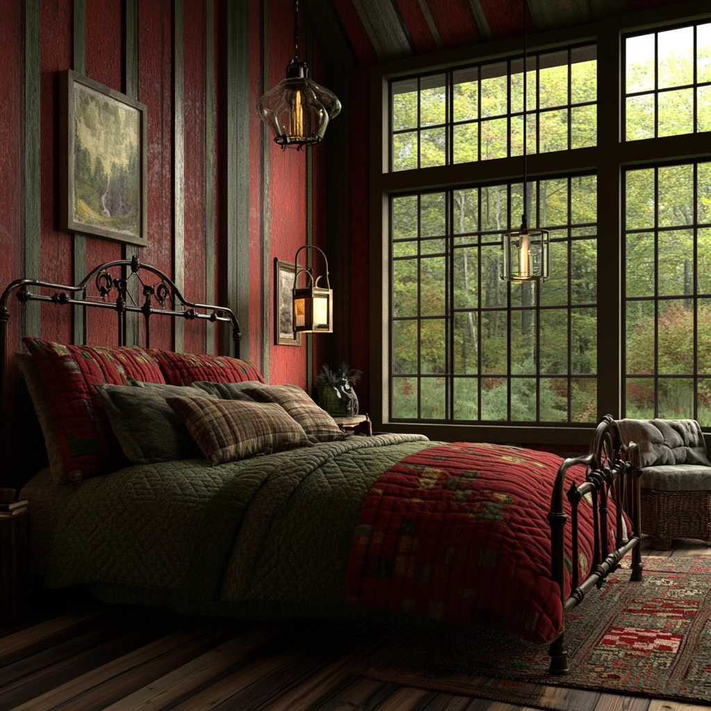 industrial farmhouse bedroom 35