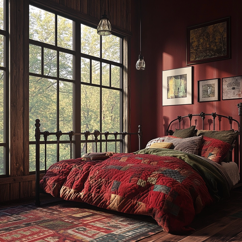 industrial farmhouse bedroom 36