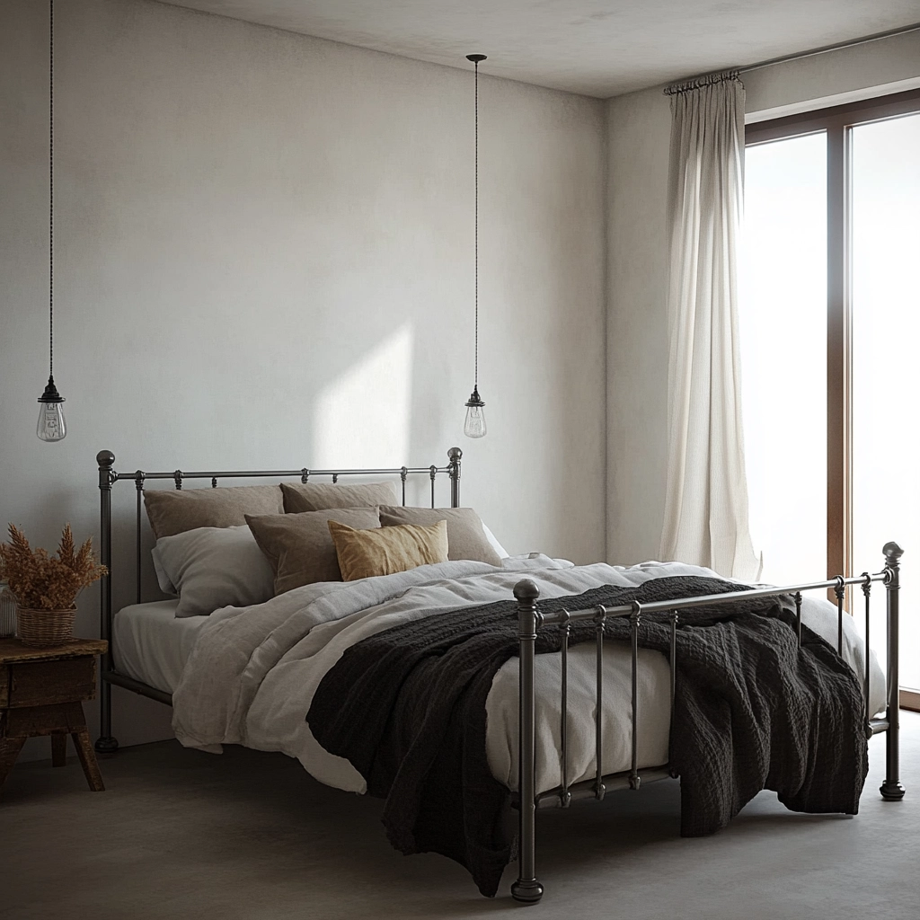 industrial farmhouse bedroom 37