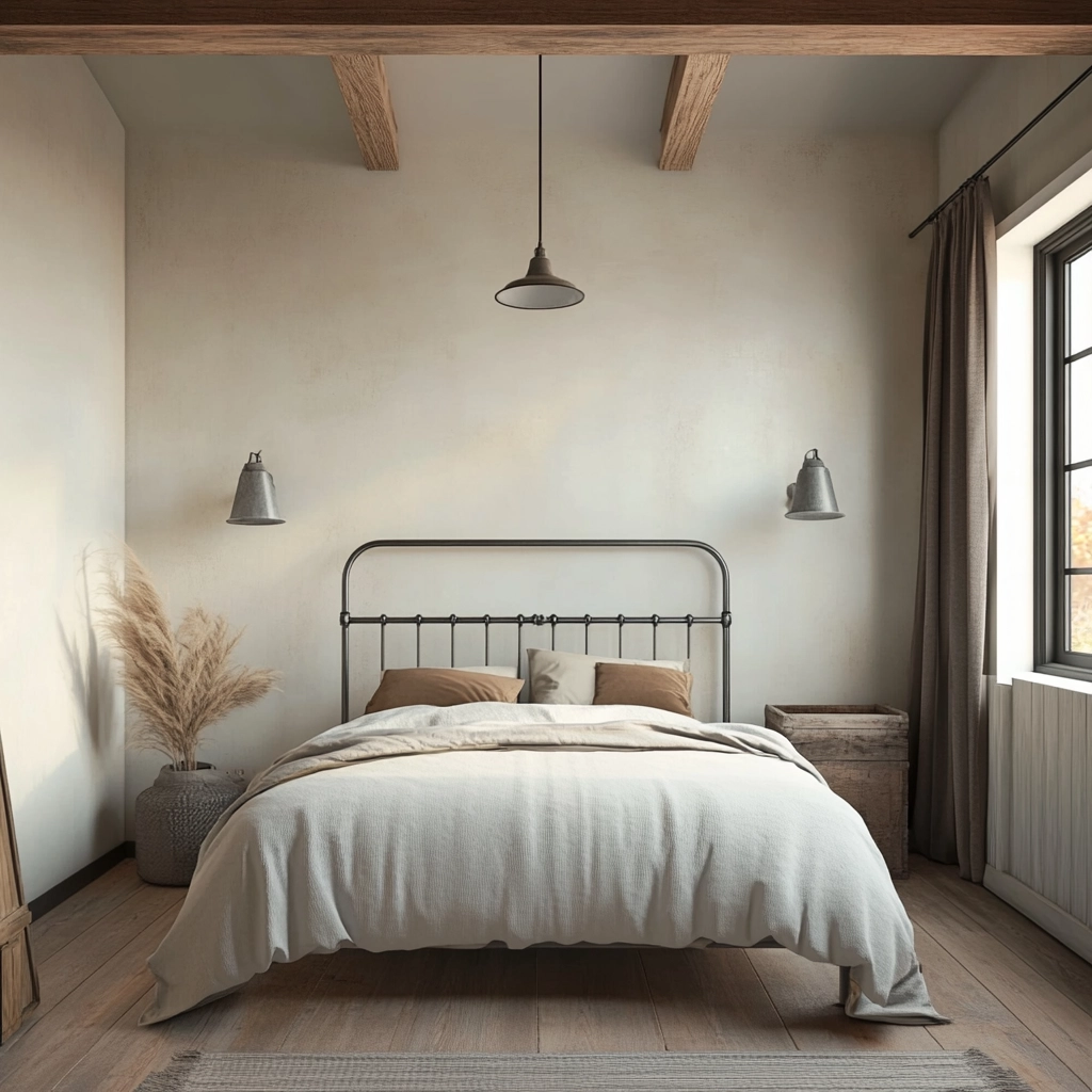 industrial farmhouse bedroom 39