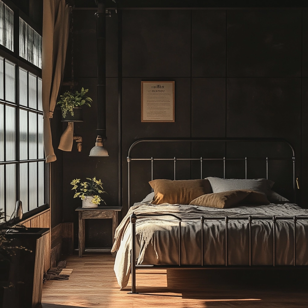 industrial farmhouse bedroom 40