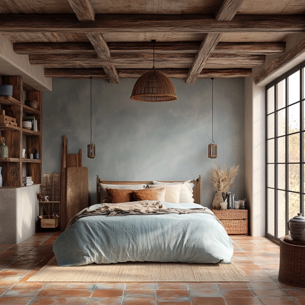 industrial farmhouse bedroom 76