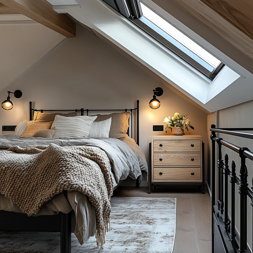 industrial farmhouse bedroom ideas 16