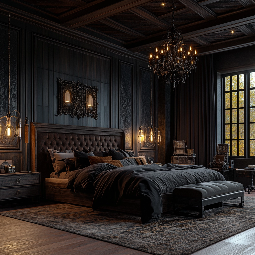 industrial farmhouse bedroom ideas 46