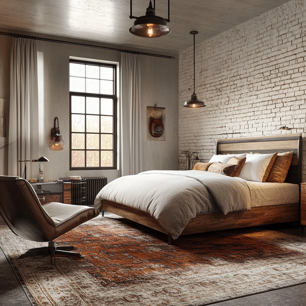 industrial farmhouse bedroom ideas 53