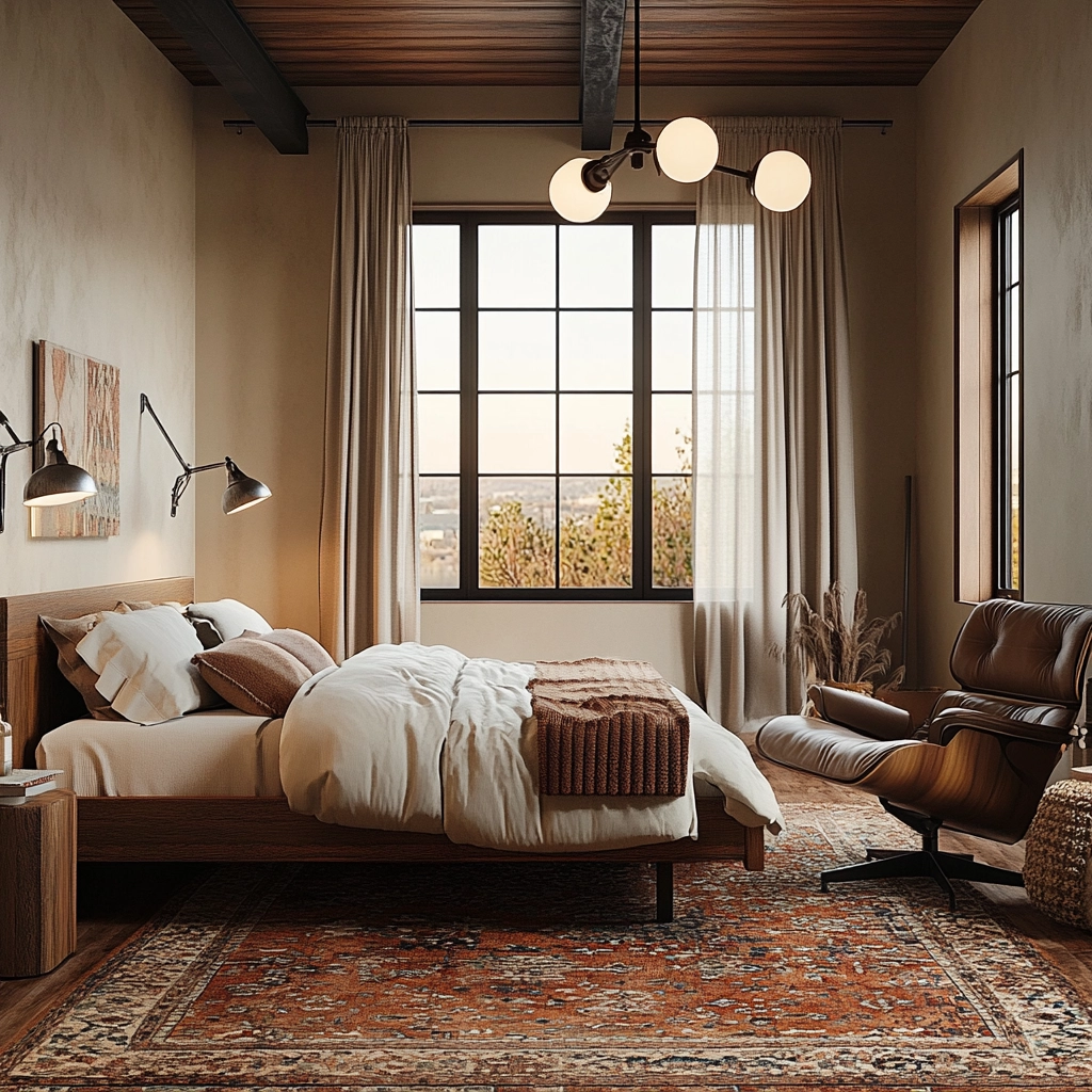 industrial farmhouse bedroom ideas 55