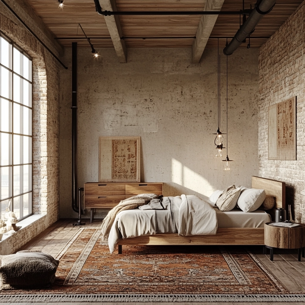 industrial farmhouse bedroom ideas 56
