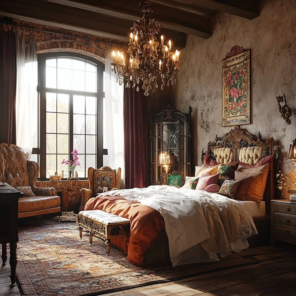 industrial farmhouse bedroom ideas 73