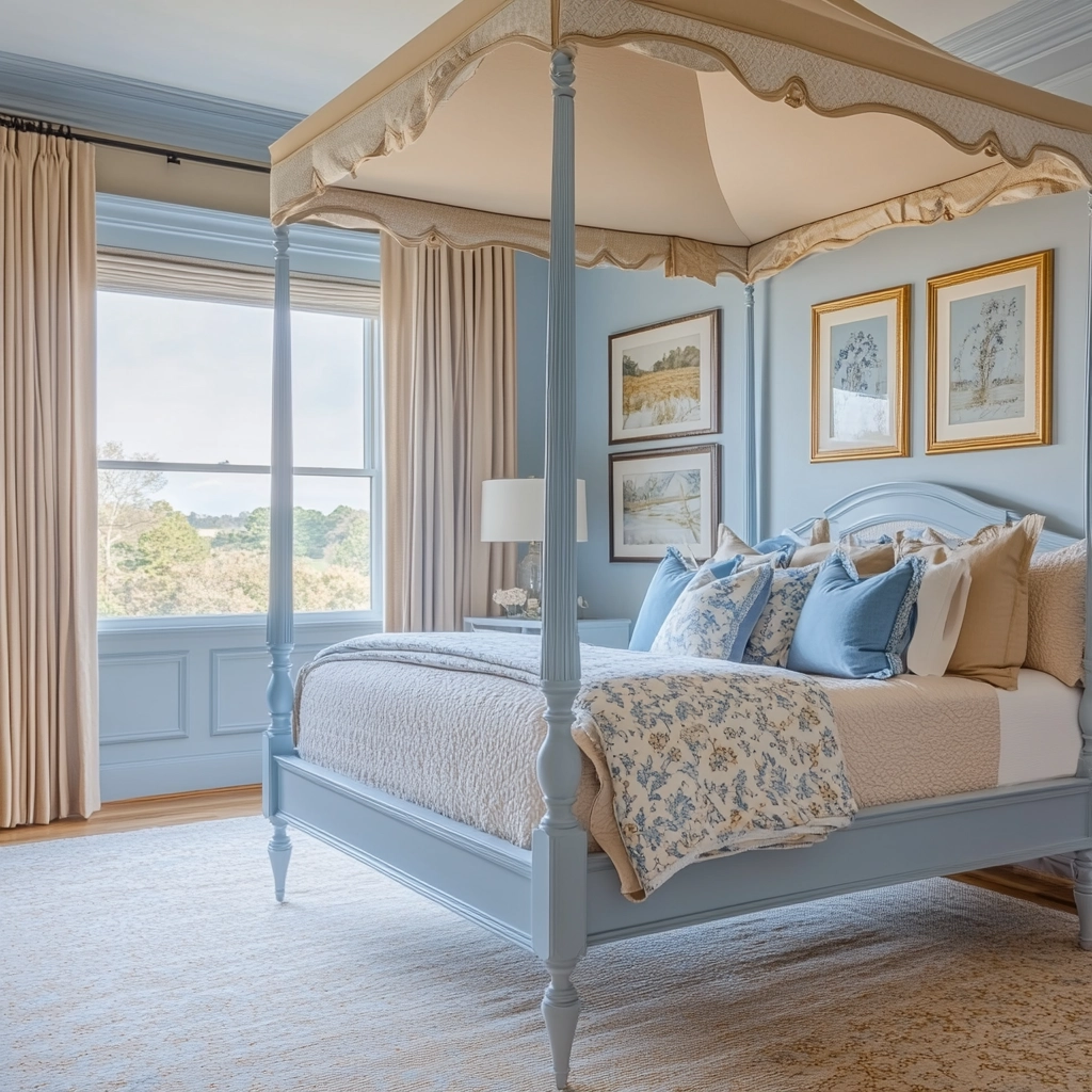 light blue farmhouse bedroom 26