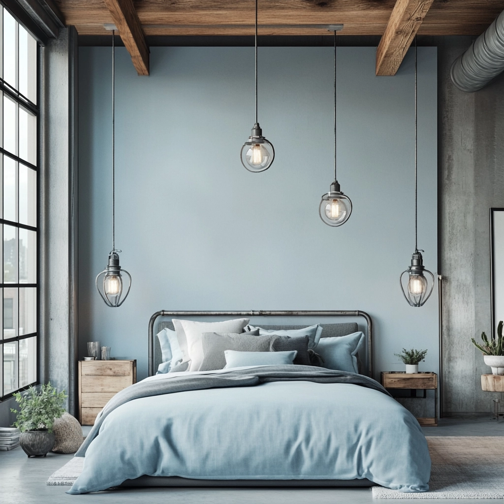 light blue farmhouse bedroom 34
