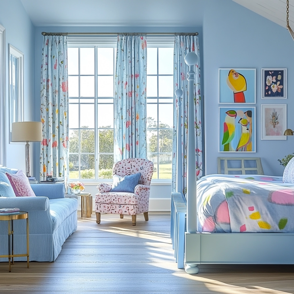 light blue farmhouse bedroom 37