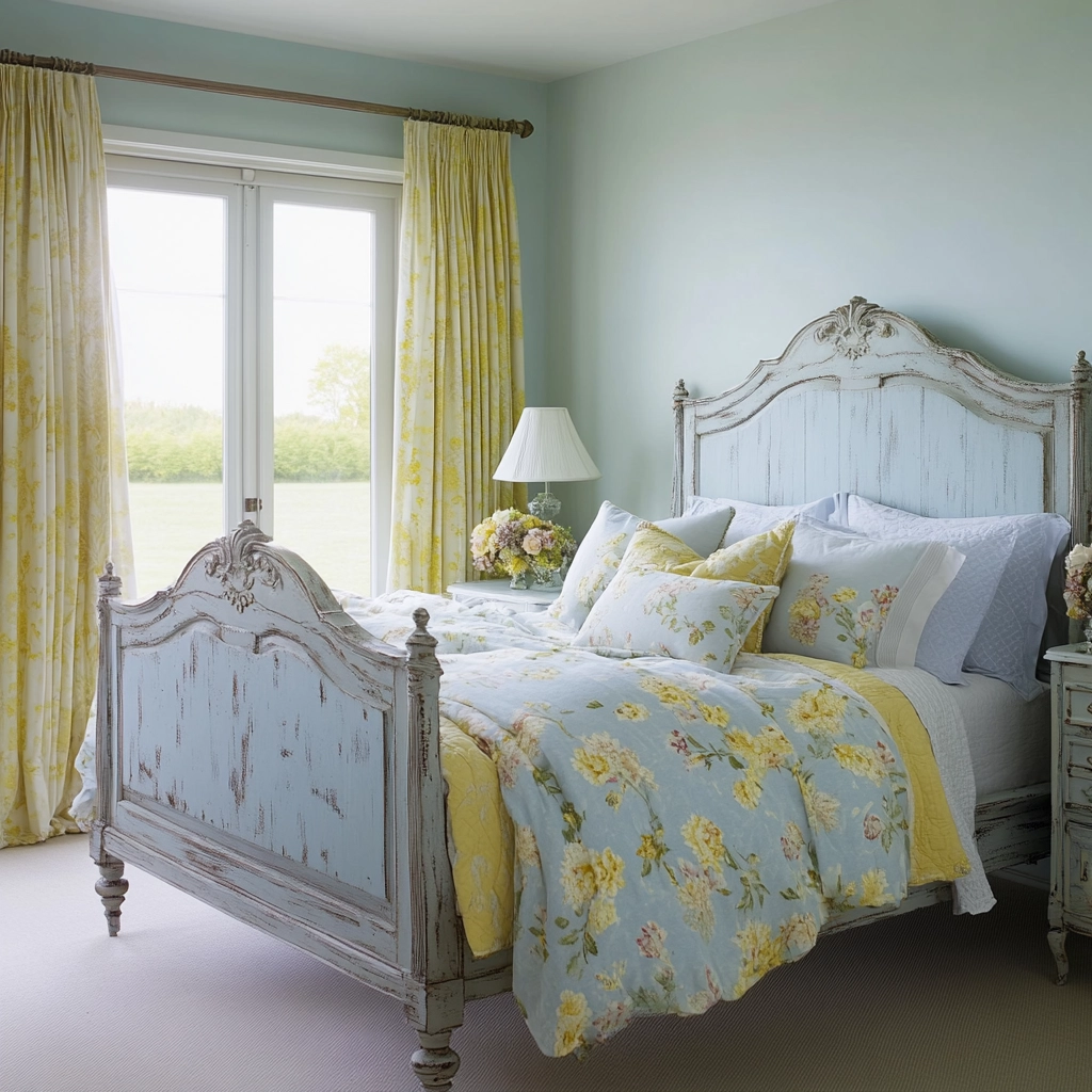 light blue farmhouse bedroom 42