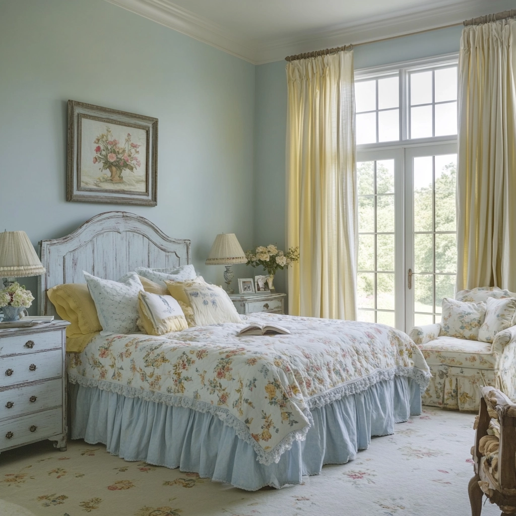 light blue farmhouse bedroom 44