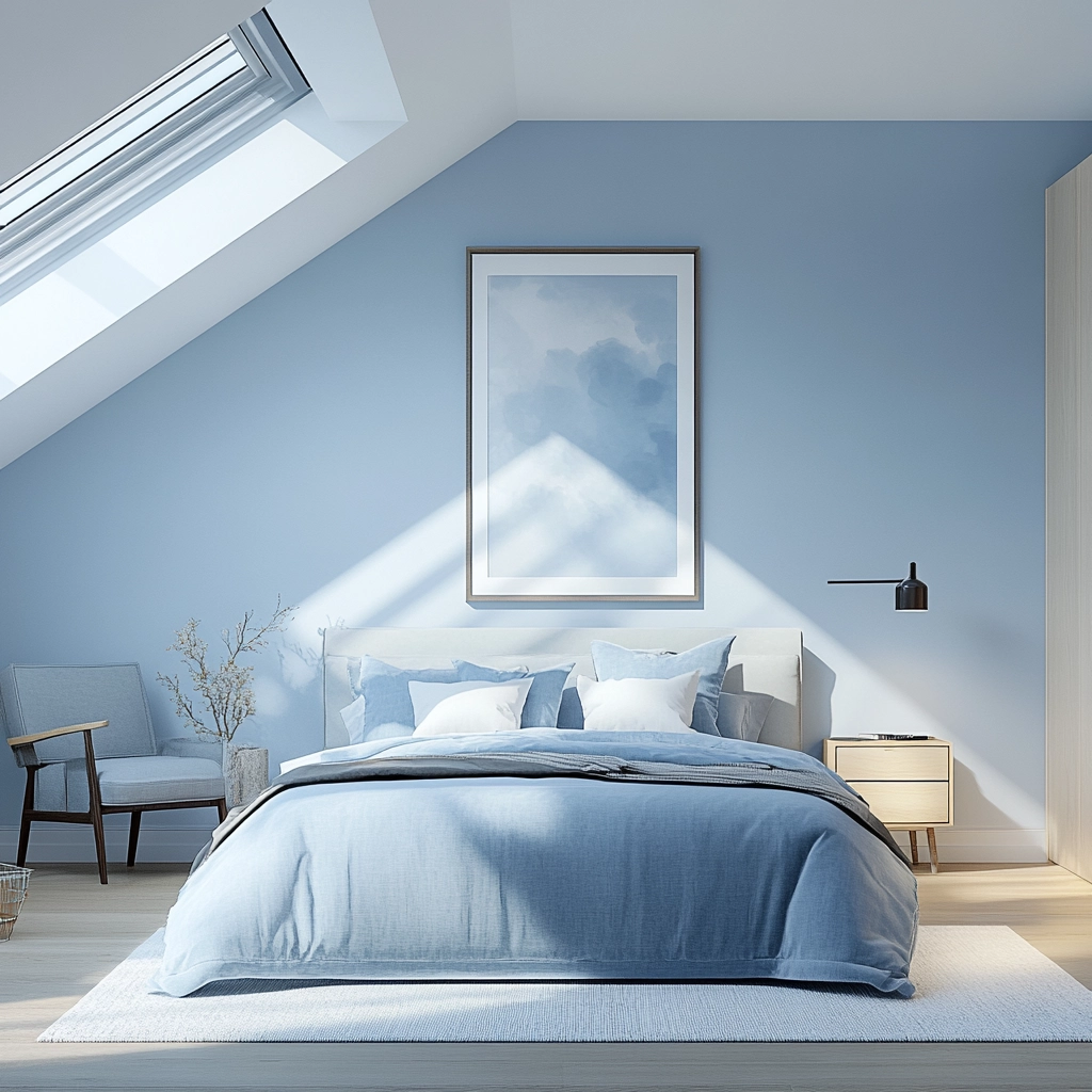 light blue farmhouse bedroom 48