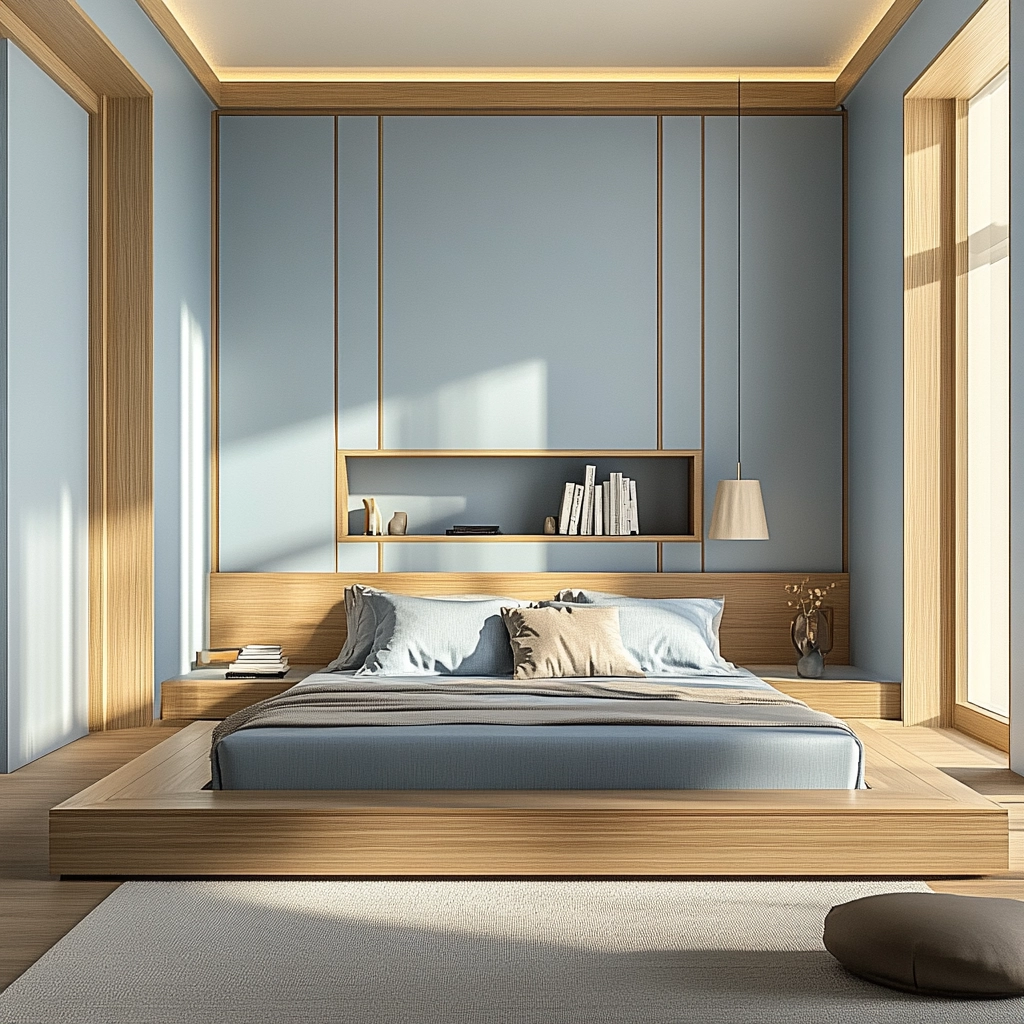 light blue farmhouse bedroom 49