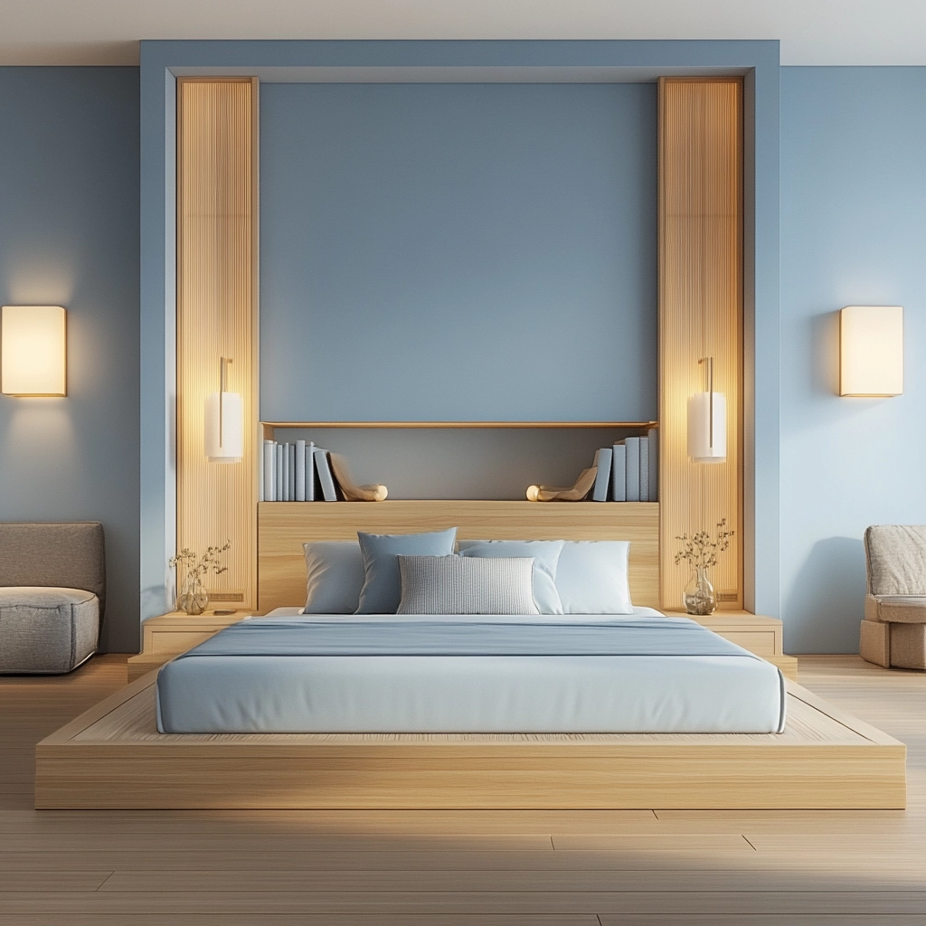 light blue farmhouse bedroom 51