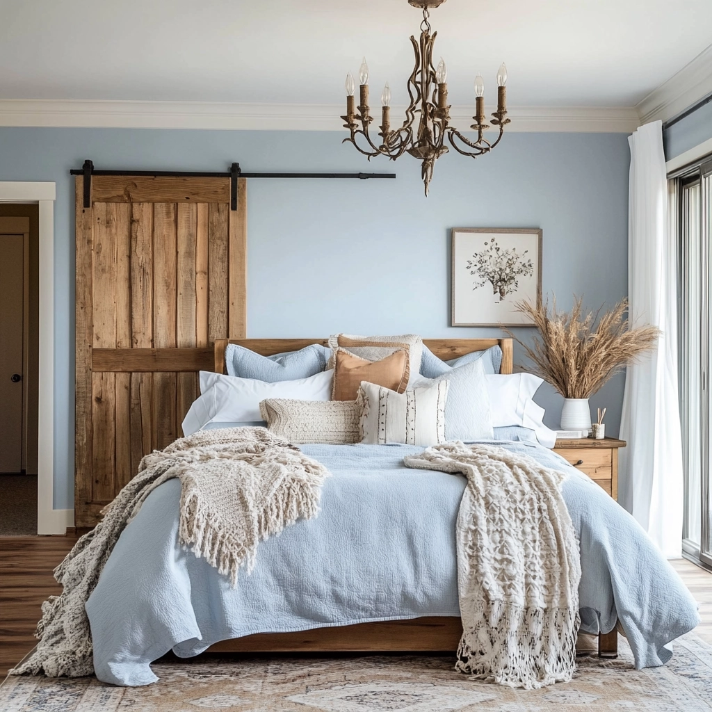light blue farmhouse bedroom 65