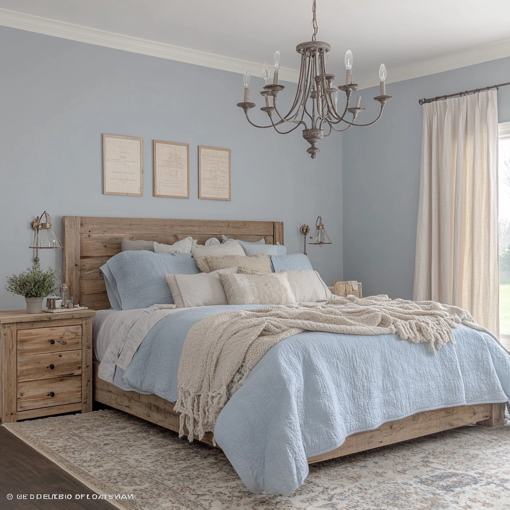 light blue farmhouse bedroom 66