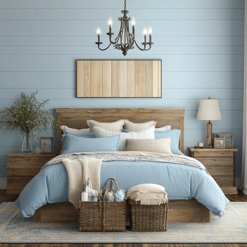 light blue farmhouse bedroom 68